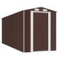 vidaXL Cobertizo jardín acero galvanizado marrón oscuro 192x523x223 cm vidaXL Cobertizo jardín acero galvanizado marrón oscuro 192x523x223 cm