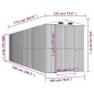vidaXL Cobertizo de jardín acero galvanizado gris claro 192x772x223 cm vidaXL Cobertizo de jardín acero galvanizado gris claro 192x772x223 cm