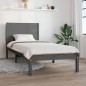 vidaXL Estructura de cama madera maciza de pino gris 90x200 cm