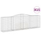 vidaXL Cestas de gaviones 15 uds forma de arco hierro 400x50x120/140cm vidaXL Cestas de gaviones 15 uds forma de arco hierro 400x50x120/140cm