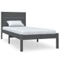 vidaXL Estructura de cama madera maciza de pino gris 90x200 cm
