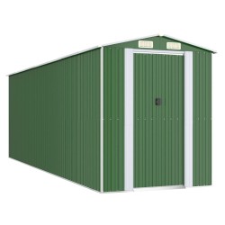 vidaXL Cobertizo de jardín acero galvanizado verde 192x606x223 cm