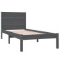 vidaXL Estructura de cama madera maciza de pino gris 90x200 cm