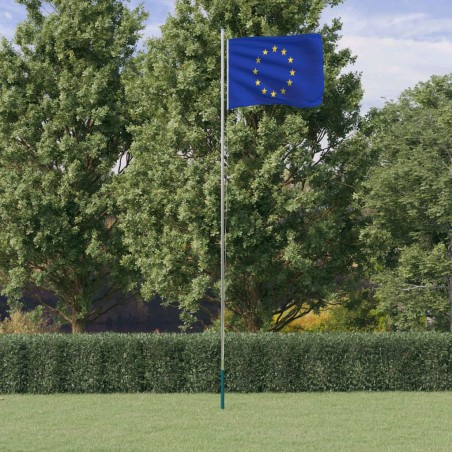 vidaXL Mástil y bandera de Europa aluminio 6,23 m