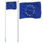 vidaXL Mástil y bandera de Europa aluminio 6,23 m vidaXL Mástil y bandera de Europa aluminio 6,23 m