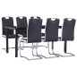 vidaXL Juego de comedor 7 piezas cuero sintético negro vidaXL Juego de comedor 7 piezas cuero sintético negro