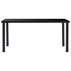 vidaXL Juego de comedor 7 piezas cuero sintético negro