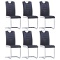 vidaXL Juego de comedor 7 piezas cuero sintético negro vidaXL Juego de comedor 7 piezas cuero sintético negro