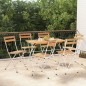 vidaXL Muebles cafetería plegables 7 pzas madera maciza acacia y acero vidaXL Muebles cafetería plegables 7 pzas madera maciza acacia y acero
