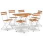 vidaXL Muebles cafetería plegables 7 pzas madera maciza acacia y acero vidaXL Muebles cafetería plegables 7 pzas madera maciza acacia y acero