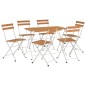 vidaXL Muebles cafetería plegables 7 pzas madera maciza acacia y acero vidaXL Muebles cafetería plegables 7 pzas madera maciza acacia y acero