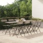 vidaXL Sillas cafetería plegables 8 uds acero y ratán sintético gris