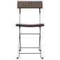 vidaXL Sillas cafetería plegables 4 uds acero y ratán sintético marrón vidaXL Sillas cafetería plegables 4 uds acero y ratán sintético marrón