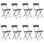 vidaXL Sillas cafetería plegables 8 uds acero y ratán sintético marrón vidaXL Sillas cafetería plegables 8 uds acero y ratán sintético marrón