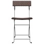 vidaXL Sillas cafetería plegables 8 uds acero y ratán sintético marrón vidaXL Sillas cafetería plegables 8 uds acero y ratán sintético marrón