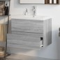 vidaXL Mueble de baño con lavabo madera contrachapada gris Sonoma vidaXL Mueble de baño con lavabo madera contrachapada gris Sonoma