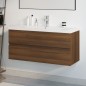 vidaXL Mueble de baño con lavabo madera contrachapada marrón roble vidaXL Mueble de baño con lavabo madera contrachapada marrón roble