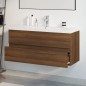 vidaXL Mueble de baño con lavabo madera contrachapada marrón roble vidaXL Mueble de baño con lavabo madera contrachapada marrón roble
