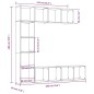 vidaXL Set de estantería/mueble TV 3 pzas gris Sonoma 180x30x180 cm