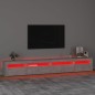 vidaXL Mueble de TV con luces LED gris hormigón 270x35x40 cm