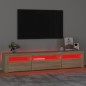 vidaXL Mueble de TV con luces LED roble Sonoma 195x35x40 cm