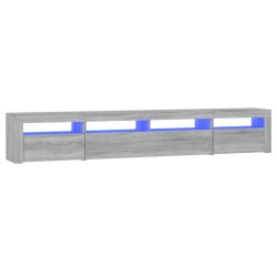 vidaXL Mueble de TV con luces LED gris Sonoma 240x35x40 cm