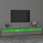 vidaXL Mueble de TV con luces LED gris Sonoma 240x35x40 cm