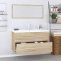 vidaXL Conjunto de muebles de baño 3 piezas color roble Sonoma vidaXL Conjunto de muebles de baño 3 piezas color roble Sonoma
