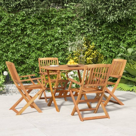 vidaXL Juego de comedor de jardín 5 piezas madera maciza de acacia