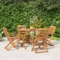 vidaXL Juego de comedor de jardín 5 piezas madera maciza de acacia