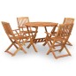vidaXL Juego de comedor de jardín 5 piezas madera maciza de acacia