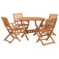 vidaXL Juego de comedor de jardín 5 piezas madera maciza de acacia