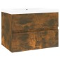 vidaXL Mueble de baño con lavabo madera contrachapada roble ahumado vidaXL Mueble de baño con lavabo madera contrachapada roble ahumado