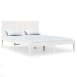vidaXL Estructura de cama madera maciza de pino blanco 120x200 cm