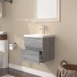 vidaXL Mueble de baño con lavabo madera contrachapada gris Sonoma vidaXL Mueble de baño con lavabo madera contrachapada gris Sonoma