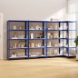 vidaXL Estantería 5 niveles 4 uds acero y madera contrachapada azul vidaXL Estantería 5 niveles 4 uds acero y madera contrachapada azul