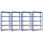 vidaXL Estantería 5 niveles 4 uds acero y madera contrachapada azul vidaXL Estantería 5 niveles 4 uds acero y madera contrachapada azul