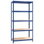 vidaXL Estantería 5 niveles 4 uds acero y madera contrachapada azul vidaXL Estantería 5 niveles 4 uds acero y madera contrachapada azul