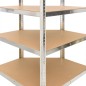 vidaXL Estantería 5 niveles 2 uds acero madera contrachapada plateado