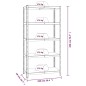 vidaXL Estantería 5 niveles 2 uds acero madera contrachapada plateado