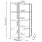 vidaXL Estantería 5 niveles 2 uds acero madera contrachapada plateado