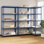 vidaXL Estantería 5 niveles 3 uds acero y madera contrachapada azul vidaXL Estantería 5 niveles 3 uds acero y madera contrachapada azul