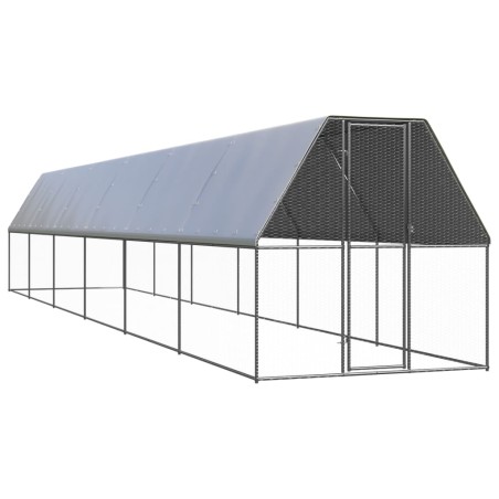 vidaXL Jaula gallinero de exterior de acero galvanizado 2x12x2 m