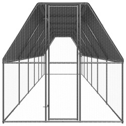vidaXL Jaula gallinero de exterior de acero galvanizado 2x12x2 m