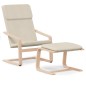 vidaXL Sillón de relax con taburete tela color crema vidaXL Sillón de relax con taburete tela color crema