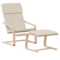vidaXL Sillón de relax con taburete tela color crema vidaXL Sillón de relax con taburete tela color crema