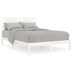 vidaXL Estructura cama doble pequeña madera maciza blanca 120x190 cm