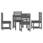 vidaXL Juego de comedor de jardín 5 piezas madera maciza pino gris vidaXL Juego de comedor de jardín 5 piezas madera maciza pino gris