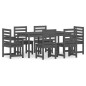vidaXL Juego de comedor de jardín 7 piezas madera maciza pino gris vidaXL Juego de comedor de jardín 7 piezas madera maciza pino gris