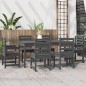 vidaXL Juego de comedor de jardín 7 piezas madera maciza pino gris vidaXL Juego de comedor de jardín 7 piezas madera maciza pino gris